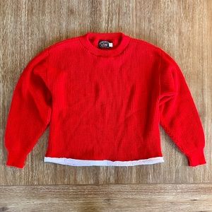 Vintage Victoria Dry Goods Red Ribbed Sweater